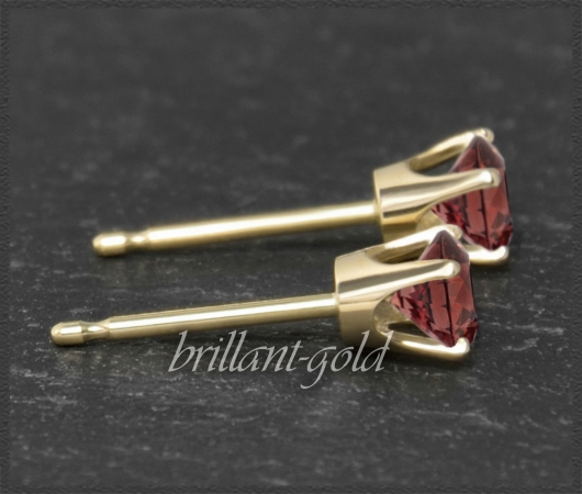 Ohrstecker 585 Gold Granat rot 4,5,6,7mm